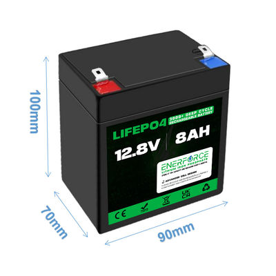 Ανανεώσιμη μπαταρία 12V 8Ah LiFePO4 LFP για ηλιακή ενέργεια