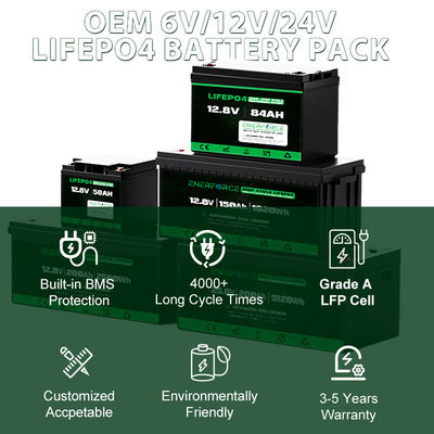 Enerforce 12V 100Ah Lifepo4 Συσκευή μπαταρίας επαναφορτιζόμενη για οικιακό ηλιακό σύστημα αποθήκευσης