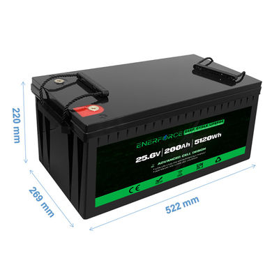 LFP 24v 200ah Lifepo4 μπαταρία μαύρη για οικιακές συσκευές Ηλιακό σύστημα αποθήκευσης ενέργειας